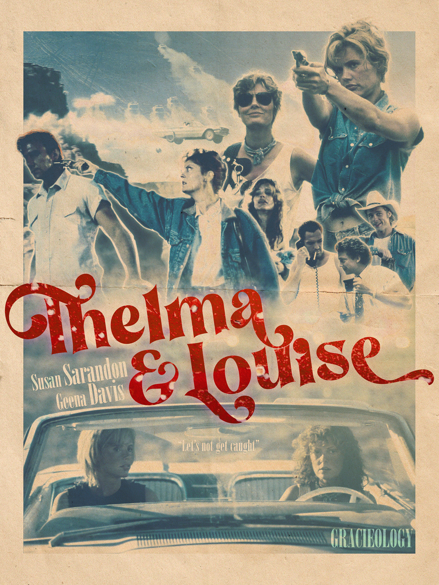 Geena Davis movie poster poster Retro Poster Susan Sarandon thelma & louise thelma and louise vintage poster