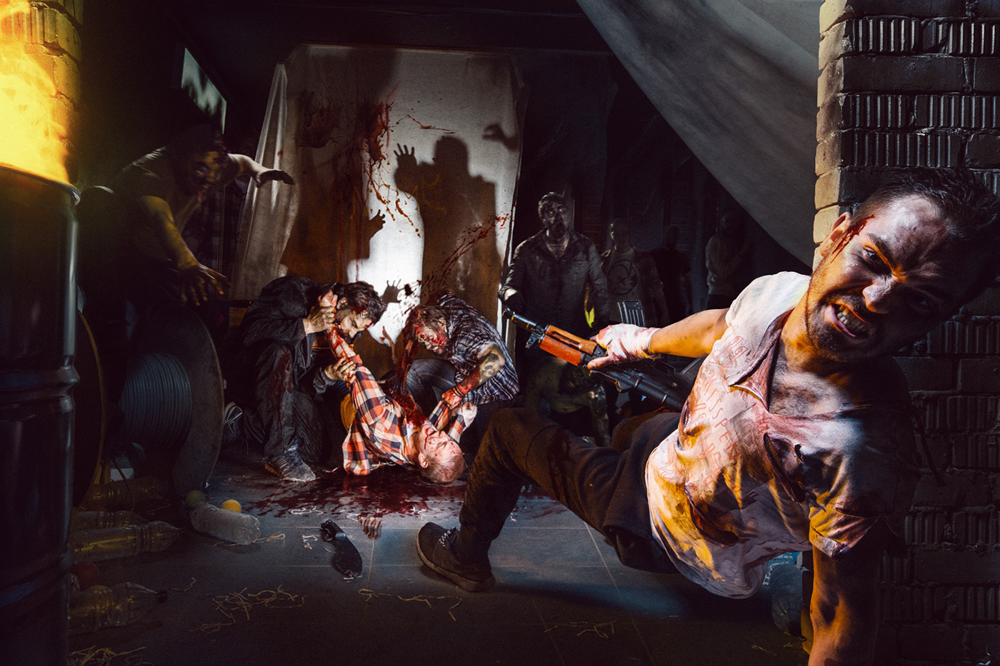 zombie industrial blood trash horror survive alone dead walking dead quest