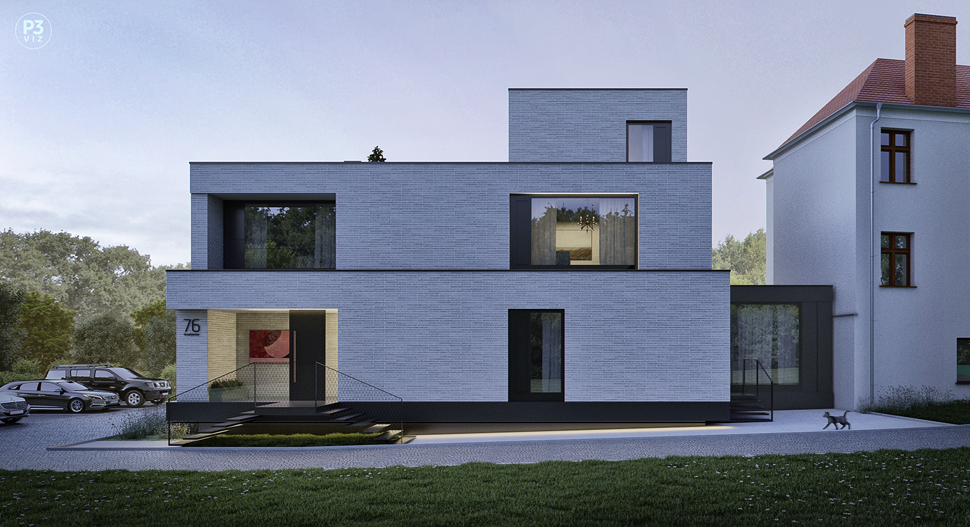 archiviz visulisation architecture brick Render 3D CG house