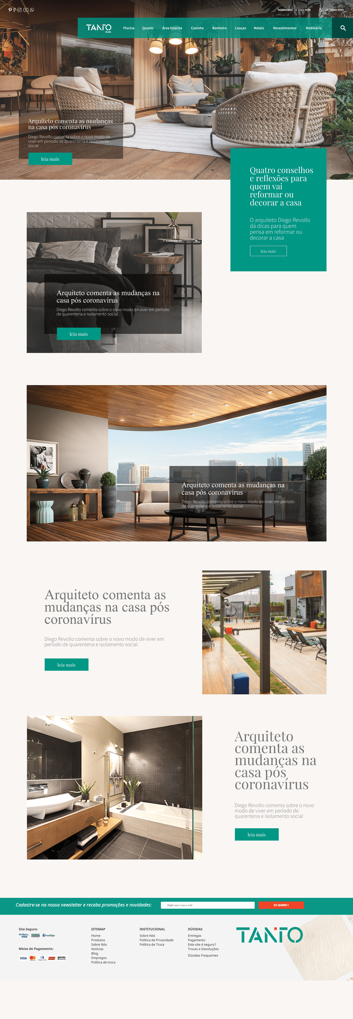 ARQUITETURA Blog concept design interiores revestimento UI usabilidade ux