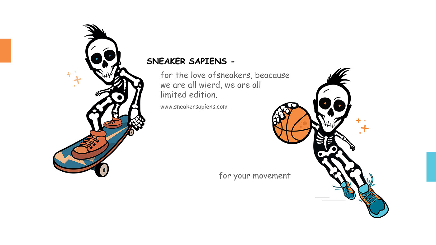 sneakers Fashion  Character design  vector brand identity skeleton scull funny cartoon