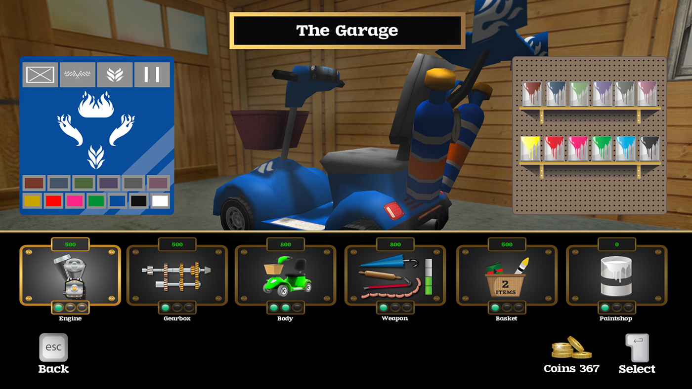 coffin dodgers racer open world game mac Racing grim reaper battle Mobility scooter old people zombies Steam linux kart
