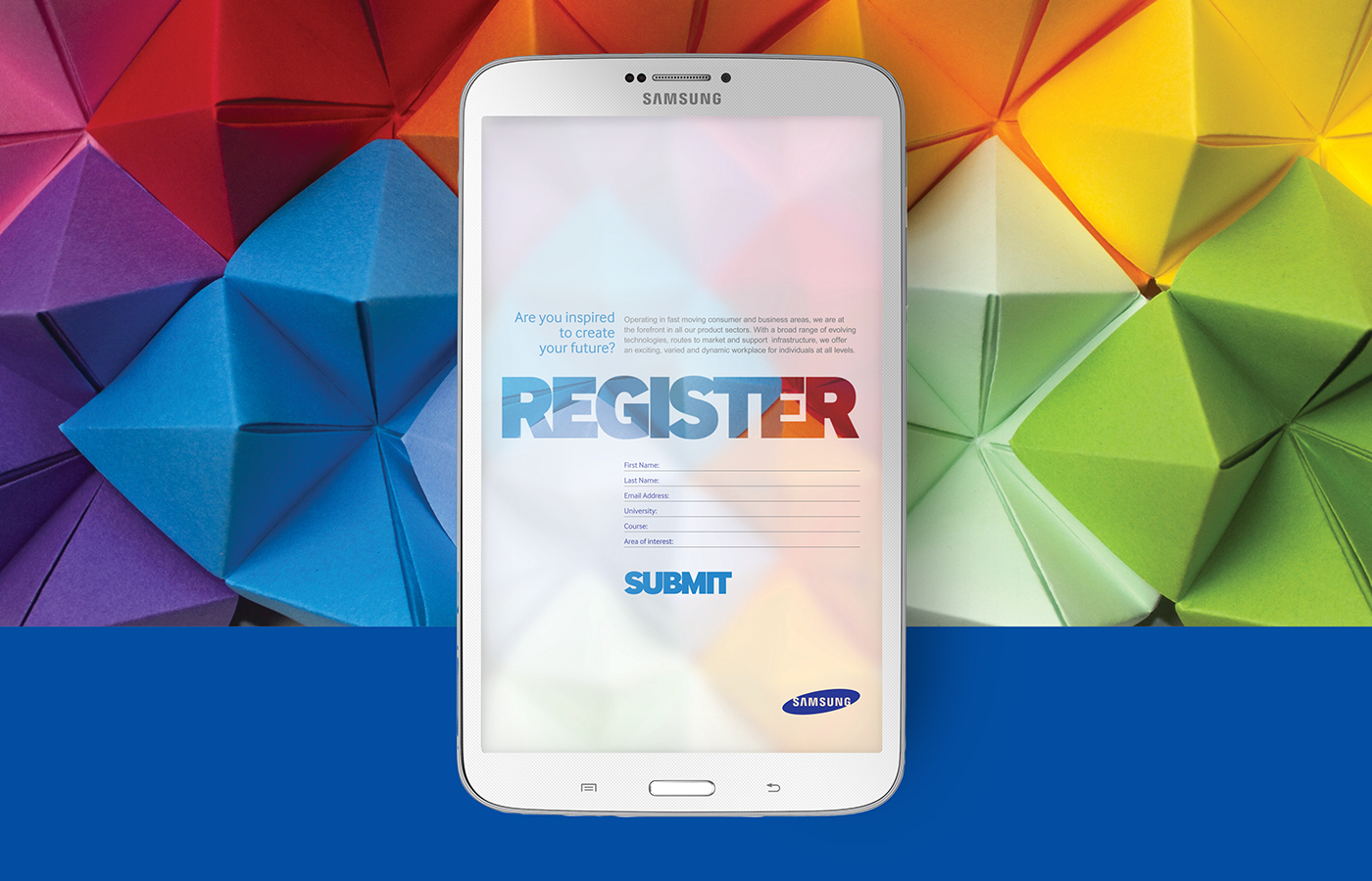 Samsung recruitment branding  Exhibition  Experiential graduate intern brochure digital