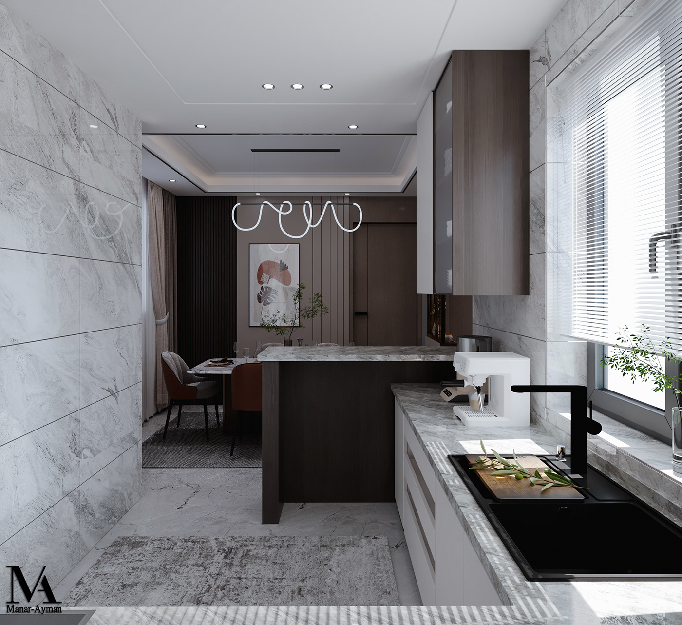 kitchen kitchen design modern kitchen interior design  architecture corona 3ds max Modern Design white kitchen visualization