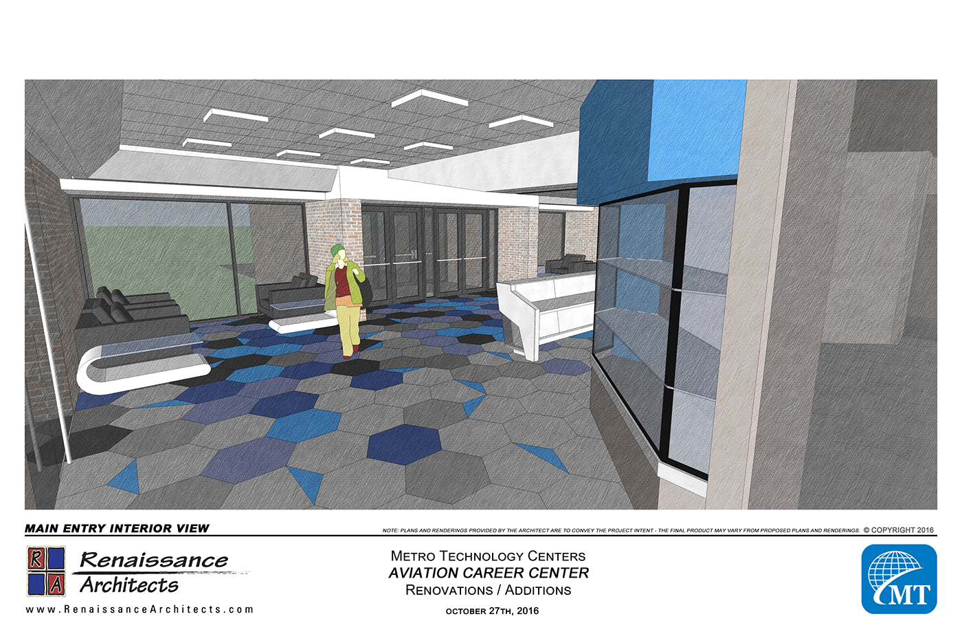Metro Technology Centers Aviation Center Entry interior design 