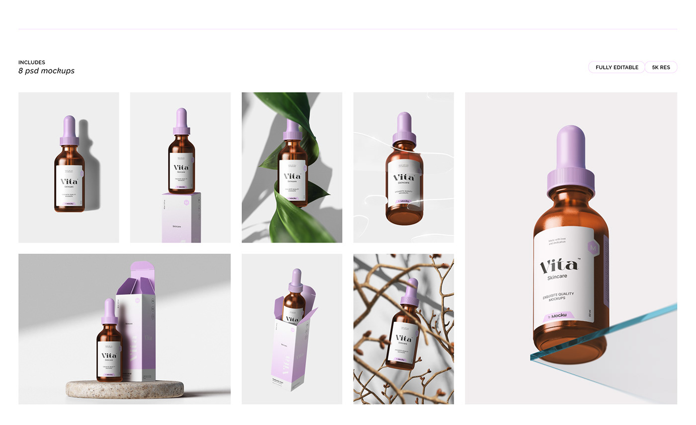 mockups Mockup dropper Cosmetic bottle Packaging Branding Identity cosmetic packaging beauty template