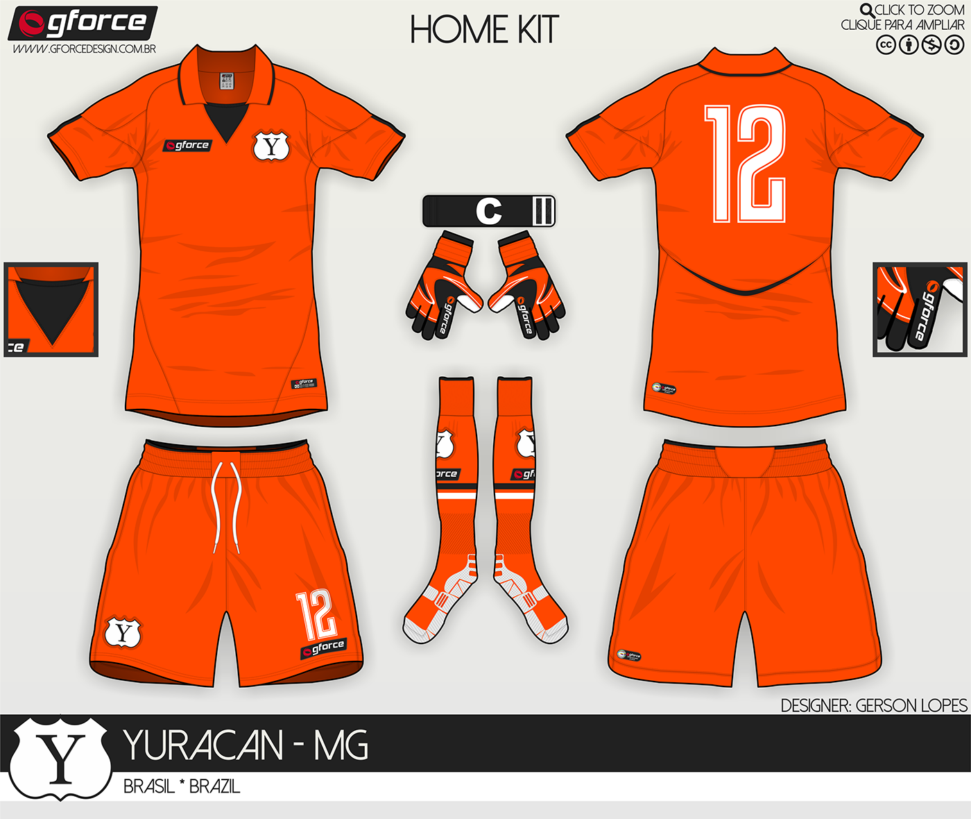 SportsDesign Mockup federação jersey kit soccer football redesign Rebrand design gforce crest YURACAN
