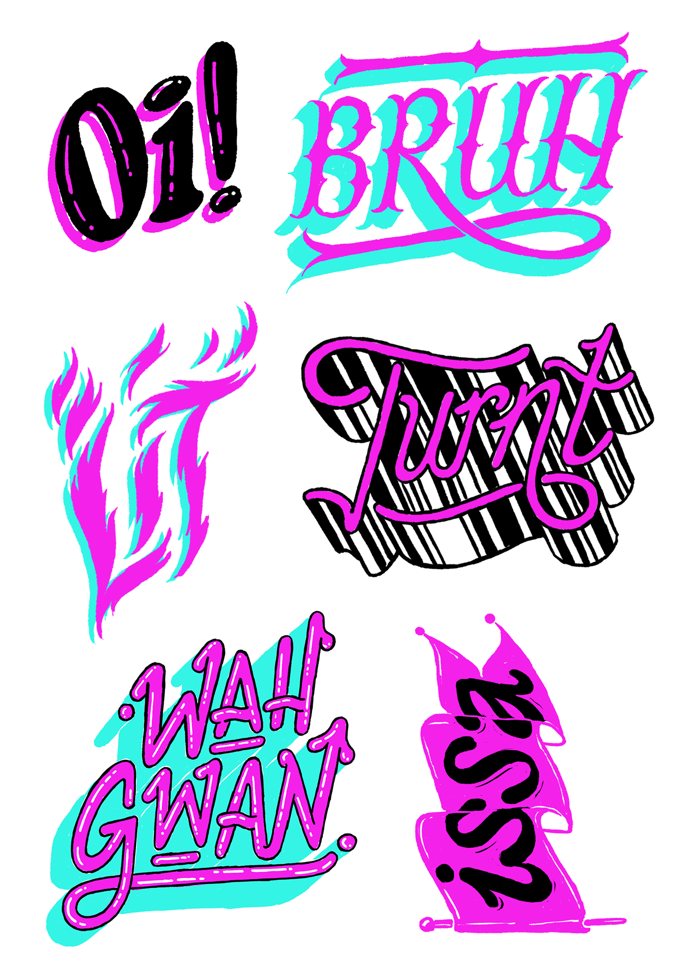 slang type UrbanType slangwords stickers app ios lettering handtype stickerbomb