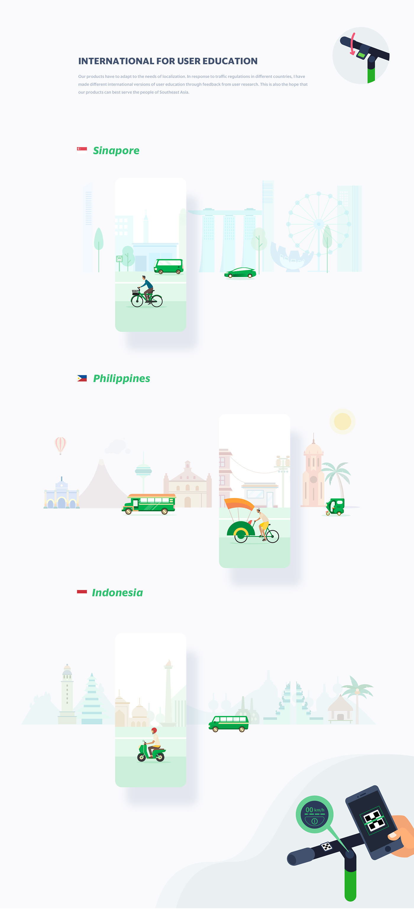 app design Grab GrabWheels Icon ILLUSTRATION  Scooter tool UI visual