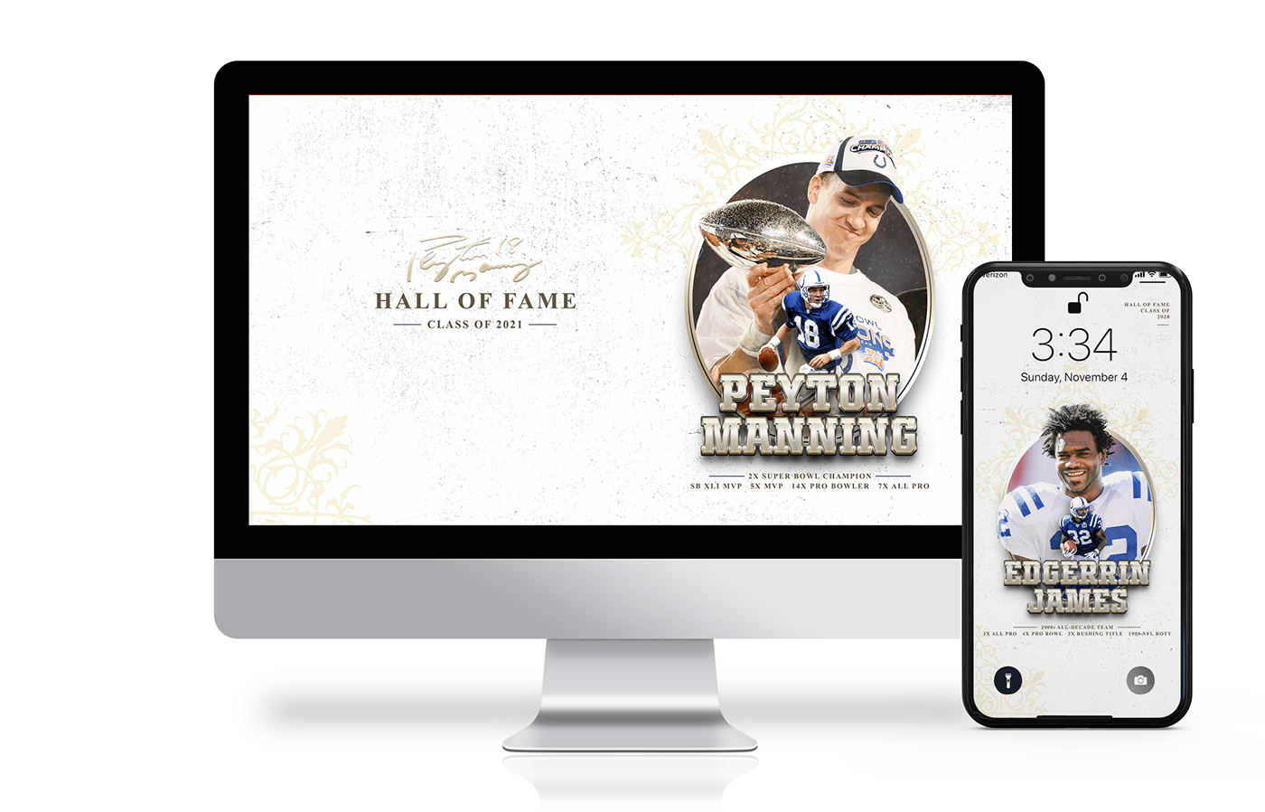 Advertising  art art direction  Digital Art  graphic design  Hall of Fame Indianapolis Colts nfl Peyton Manning Sports Design