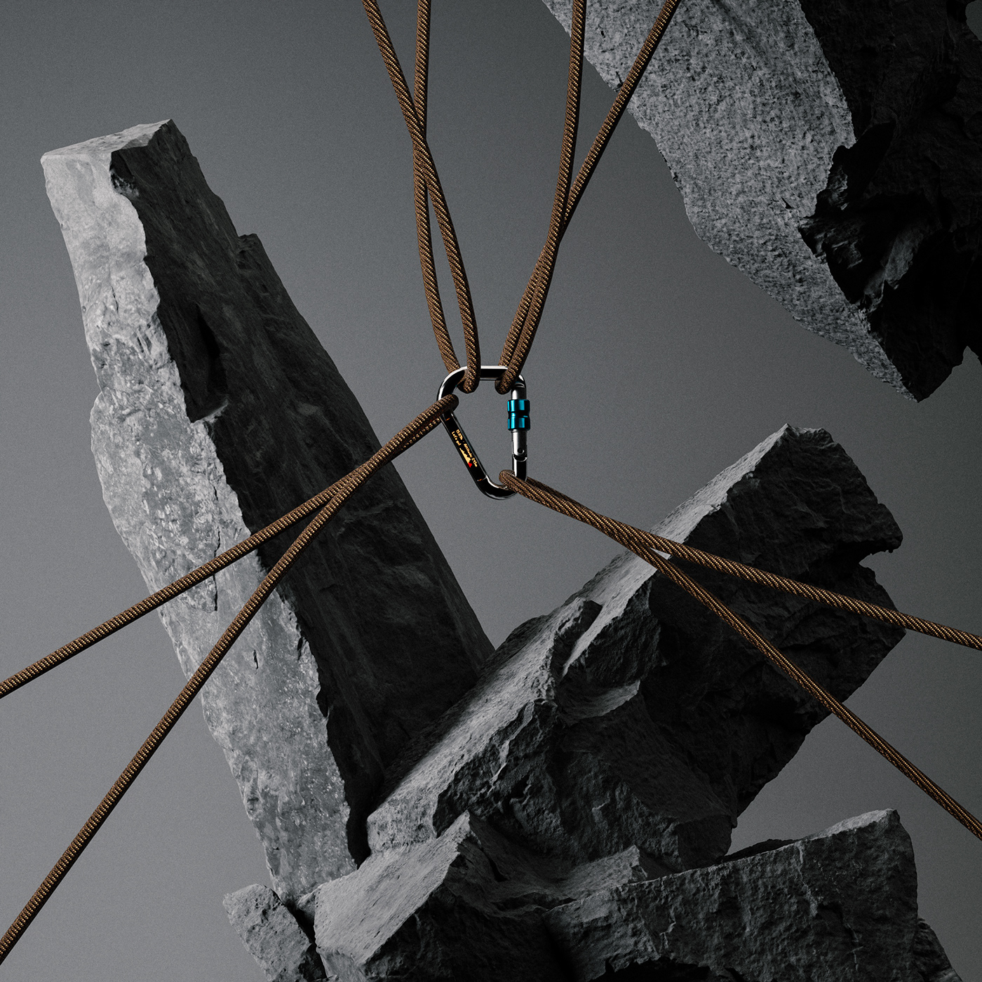carabiner CGI sci-fi tech Gadget taitopia product visualization climbing climb mosqueton