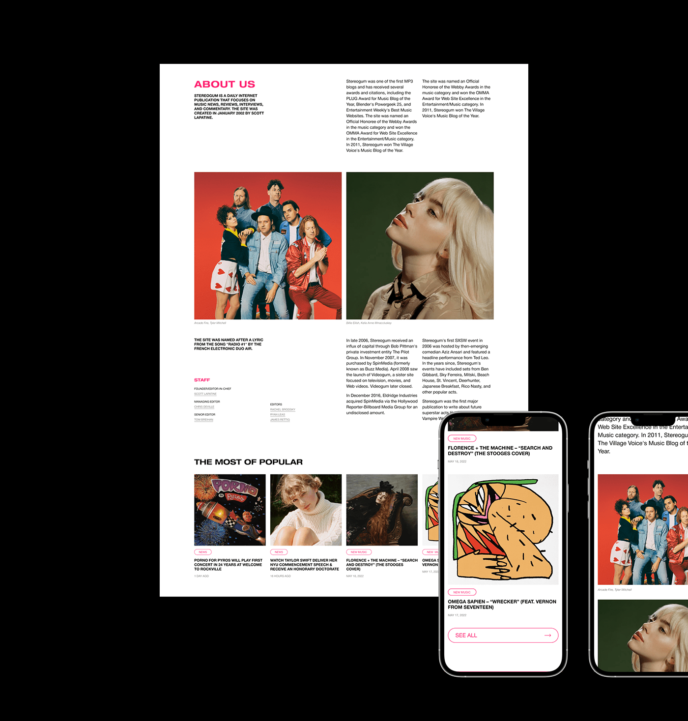 Figma magazine music online magazine redesign typography   UI UI/UX ux Web Design 