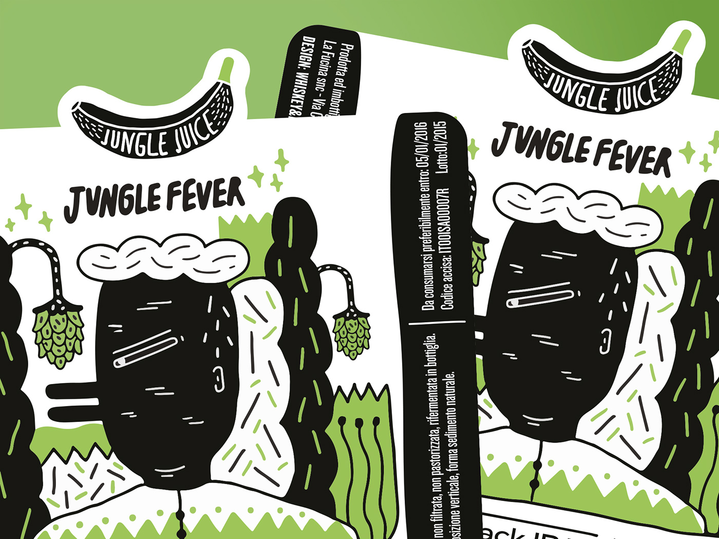 beer bottle labels ILLUSTRATION  Packaging color jungle