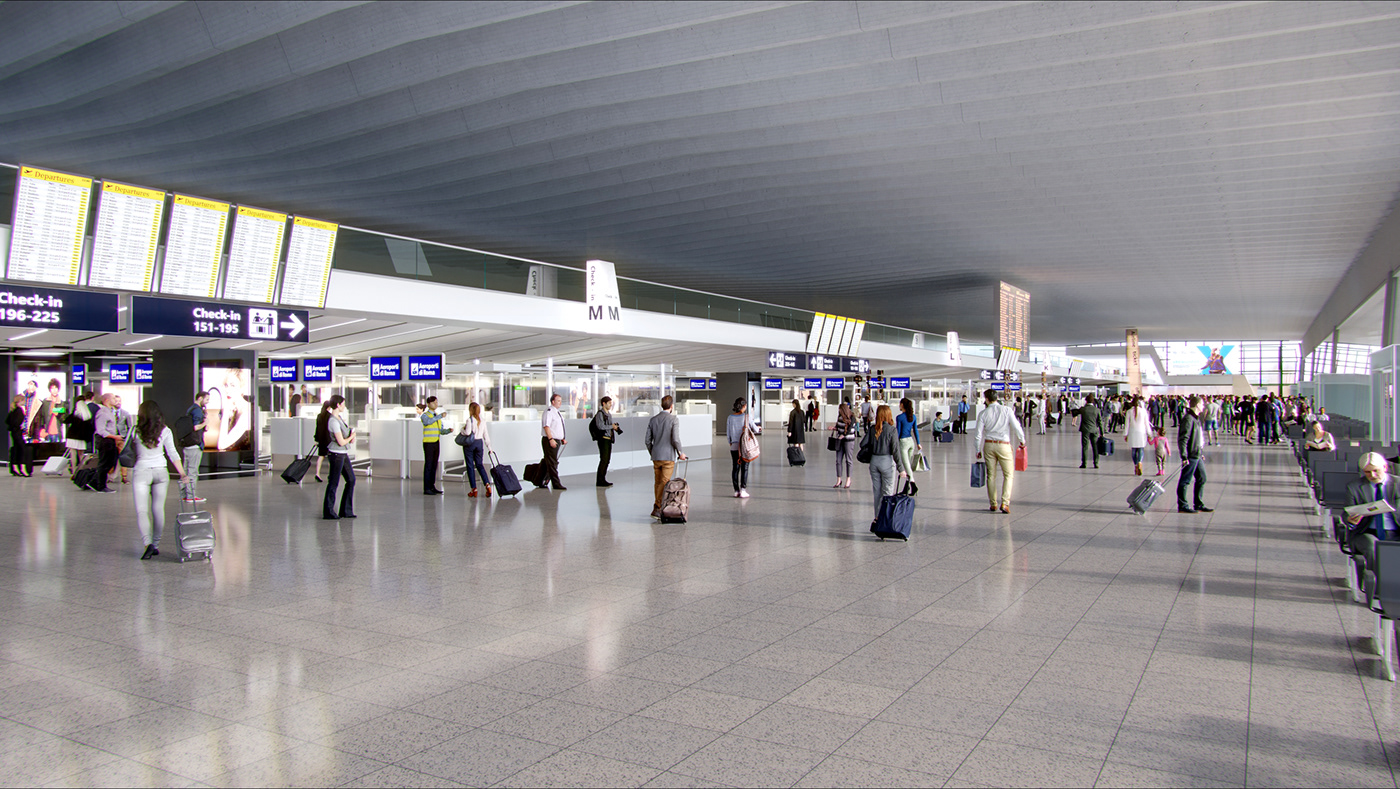 airport rendering virtual tour visualization 3D archviz Render