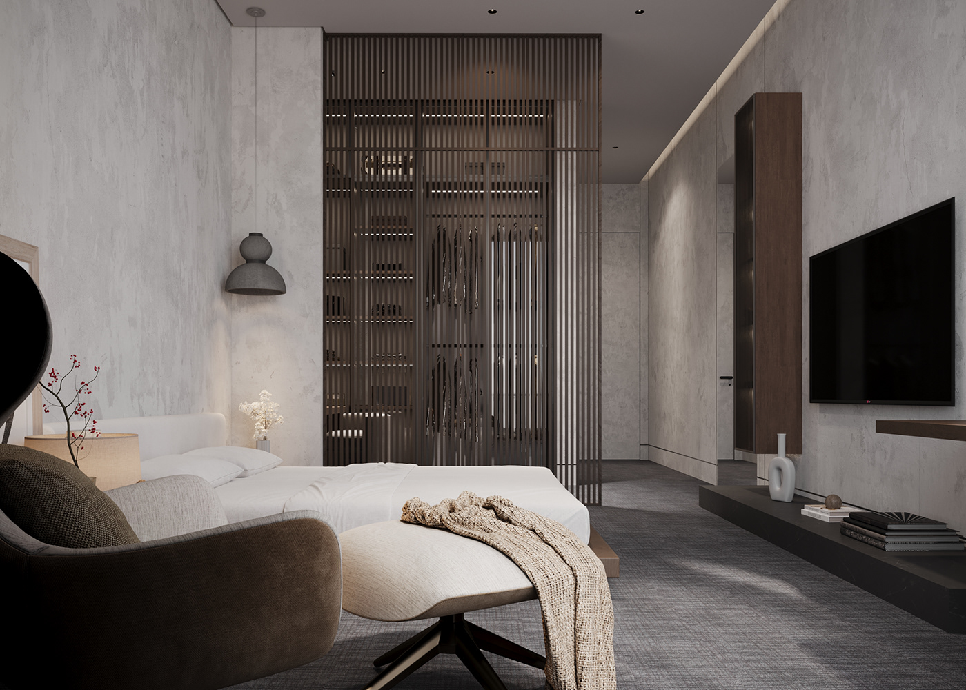 architecture Render visualization interior design  corona archviz modern 3ds max wood bedroom