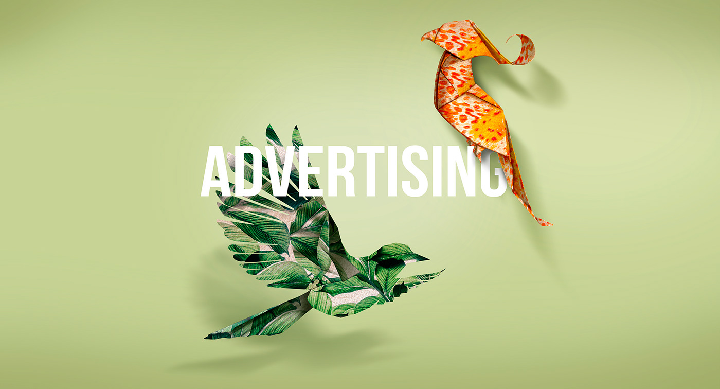 Advertising  design ilustración digital origami  photoshop retoque de imagen diseño