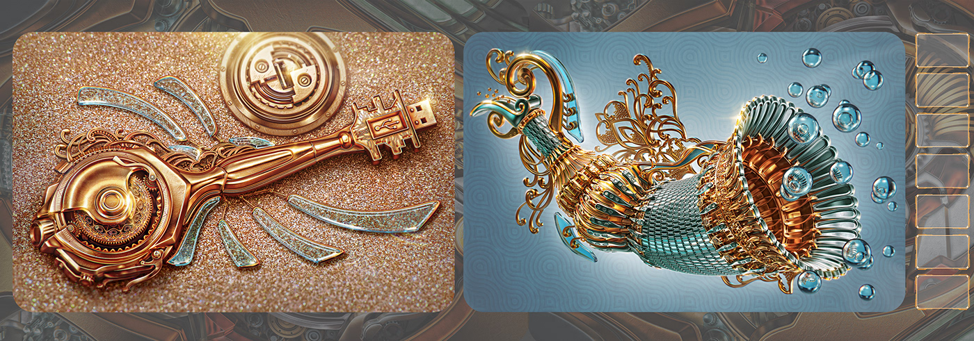 3D CGI CRYPTO KEY jewelry cryptoart Digital Art  concept Advertising  ads Render
