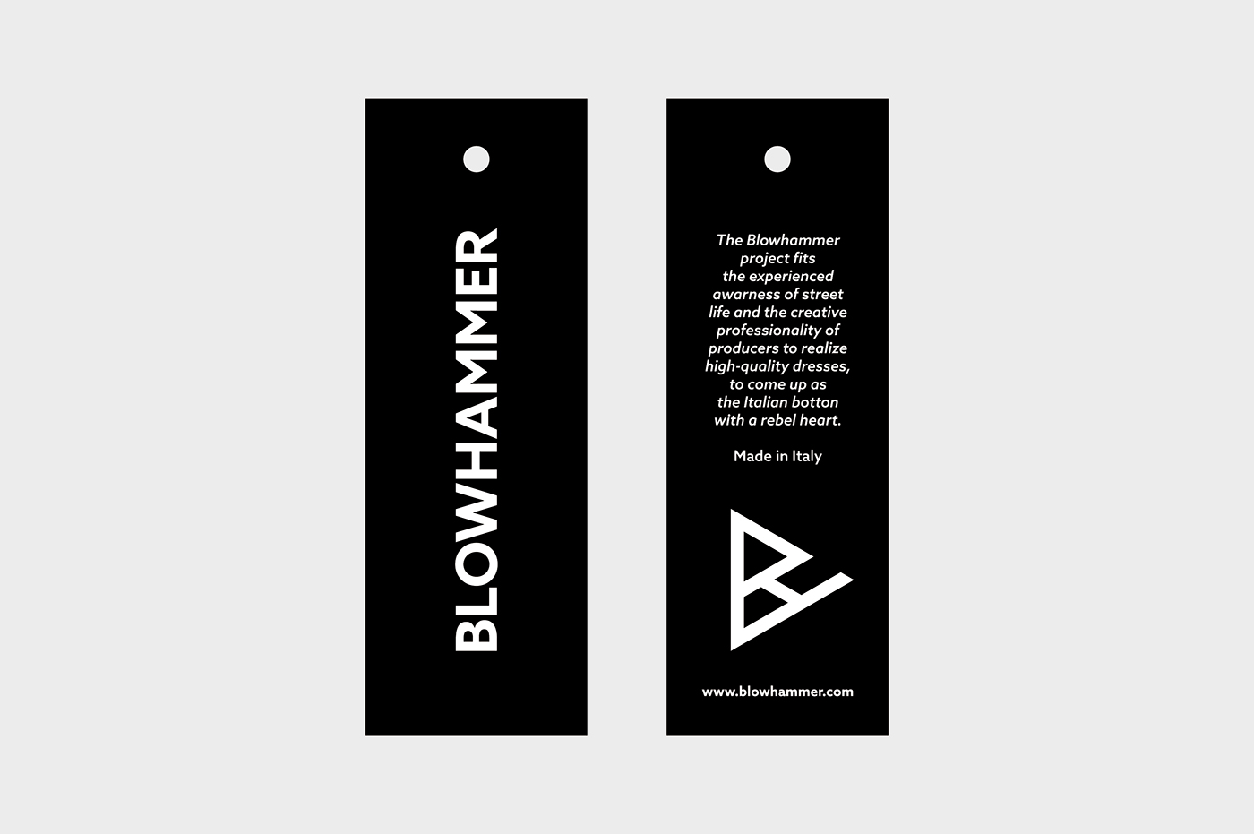 blowhammer logo brand Logotype BH tshirt mark Stationery business card Italy pattern Shopping Style Sweatshirt triangle
