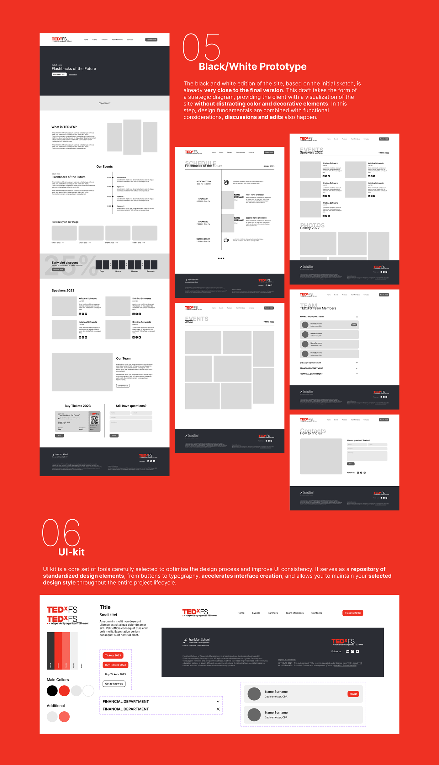 TEDx Website site Event conference UI/UX steps structure Figma landing page