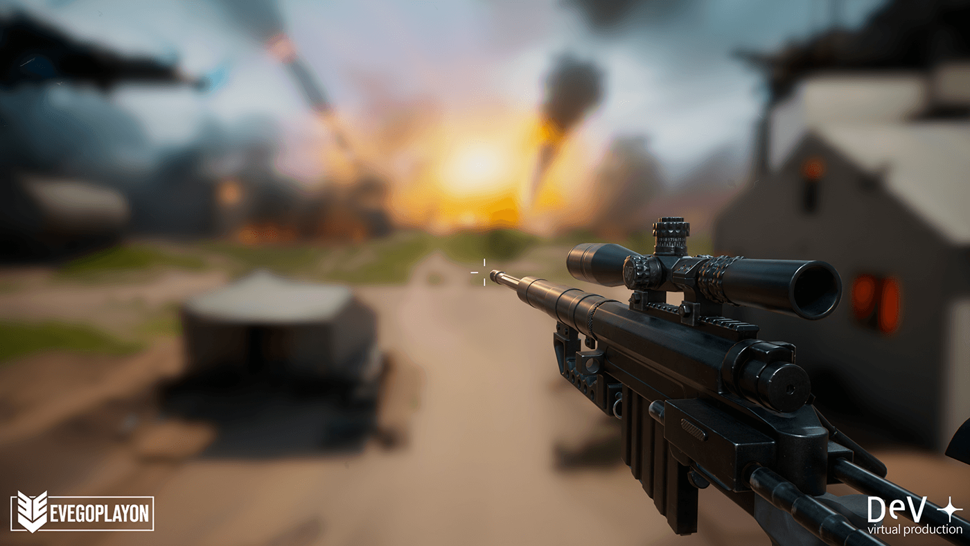 Weapon Gun game 3D Render