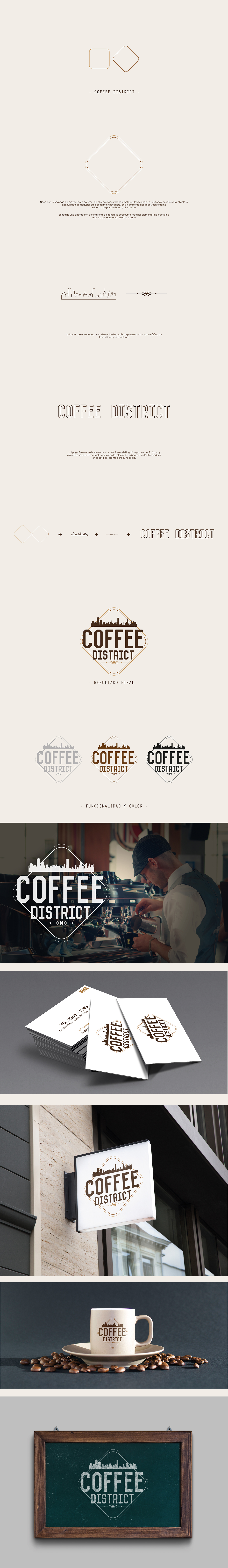 Logotipo Coffee district branding  vectors logo desing gourmet