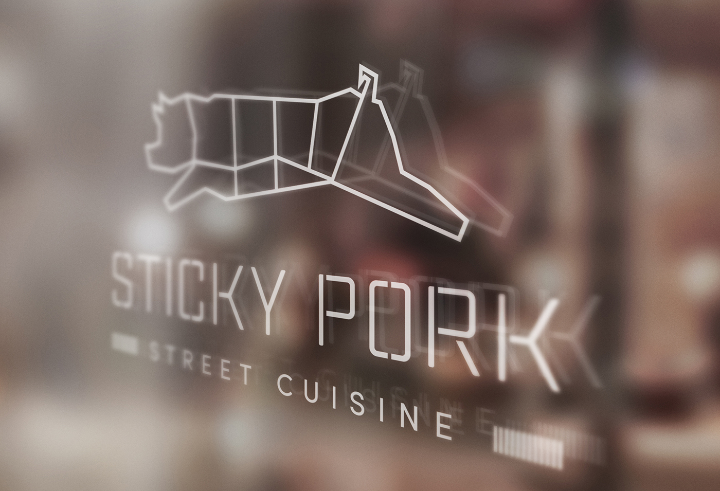 Street Food pork ribs Food truck branding  Logo Design restaurant Stationery Bruno Salomon Packaging