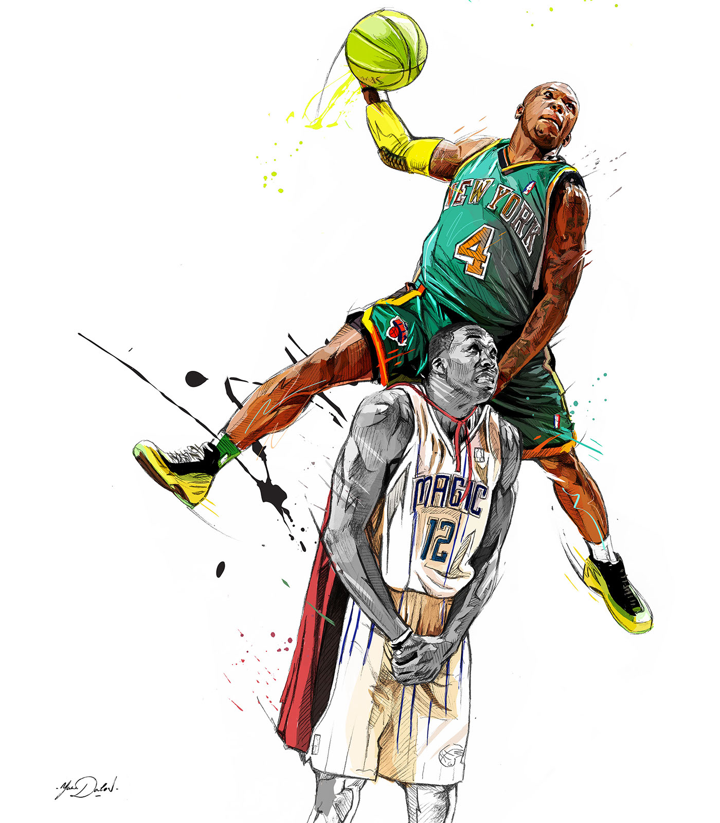 NBA Knicks DUNK superman Dynamic Fly all star game jordan LeBron James Nate Robinson