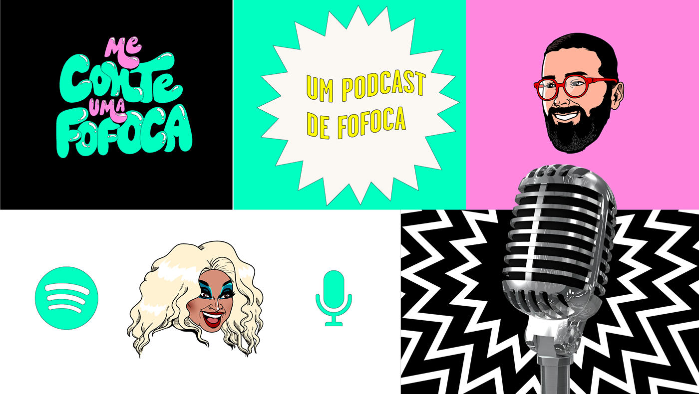 colorful Fun podcast spotify visual identity ilustracion lettering