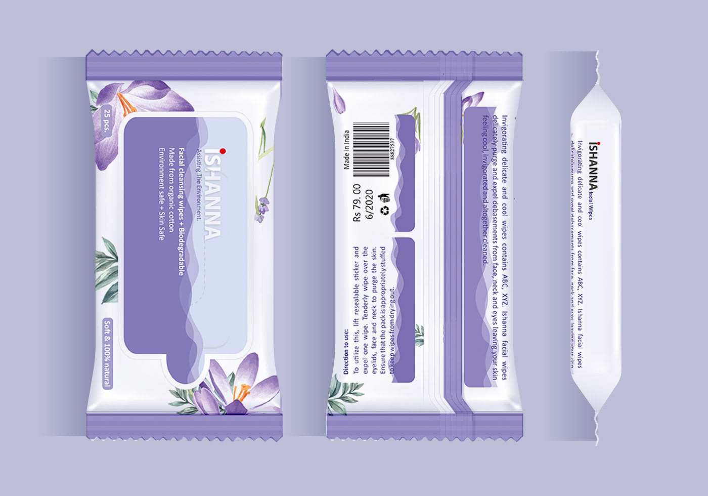 design floral ILLUSTRATION  Packaging wipes