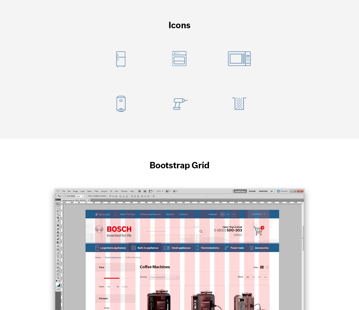 Bosch Ecommerce Webdesign ui design UX design online store Online shop