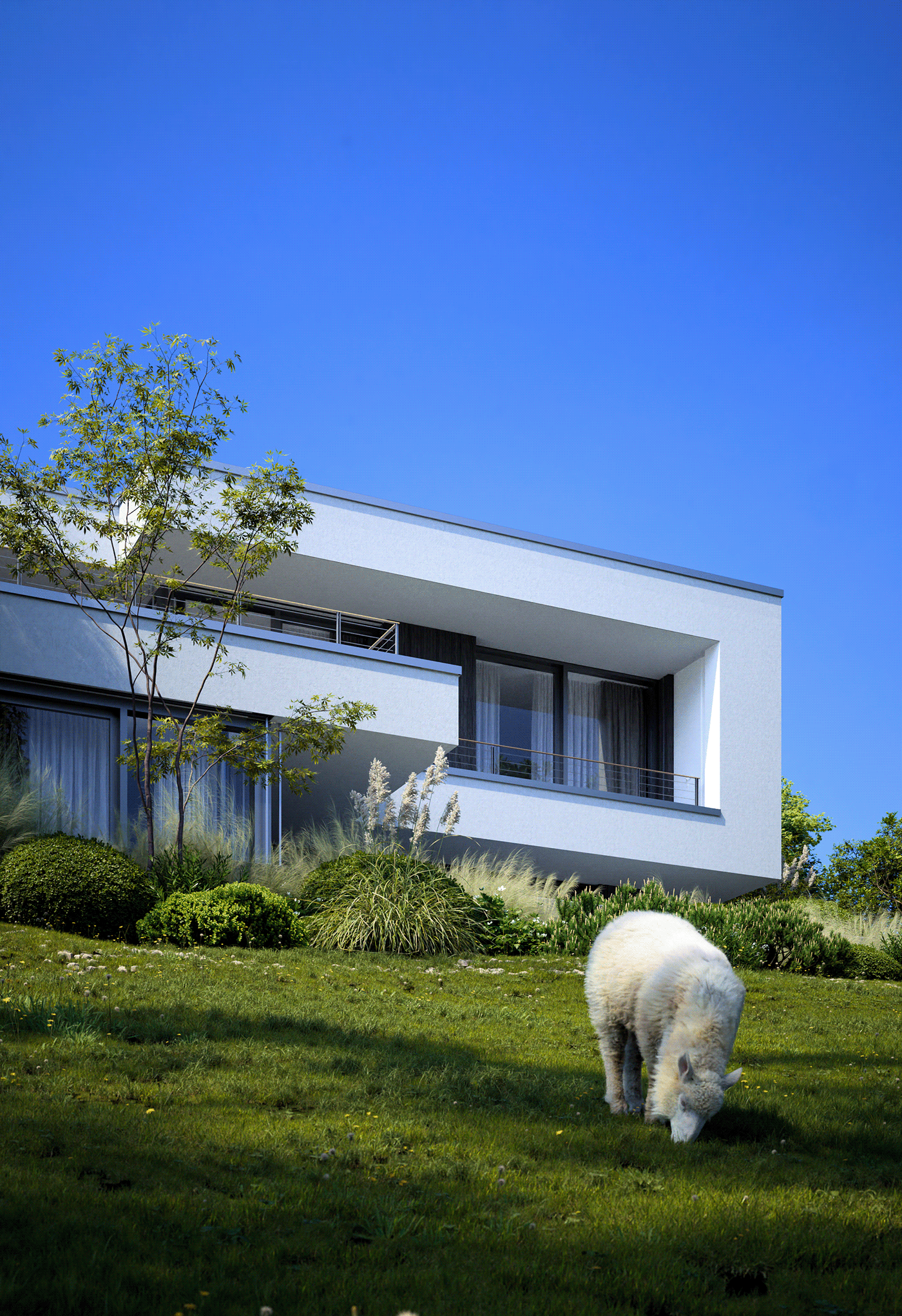 3D architecture archviz blender CGI exterior house octane Render visualization