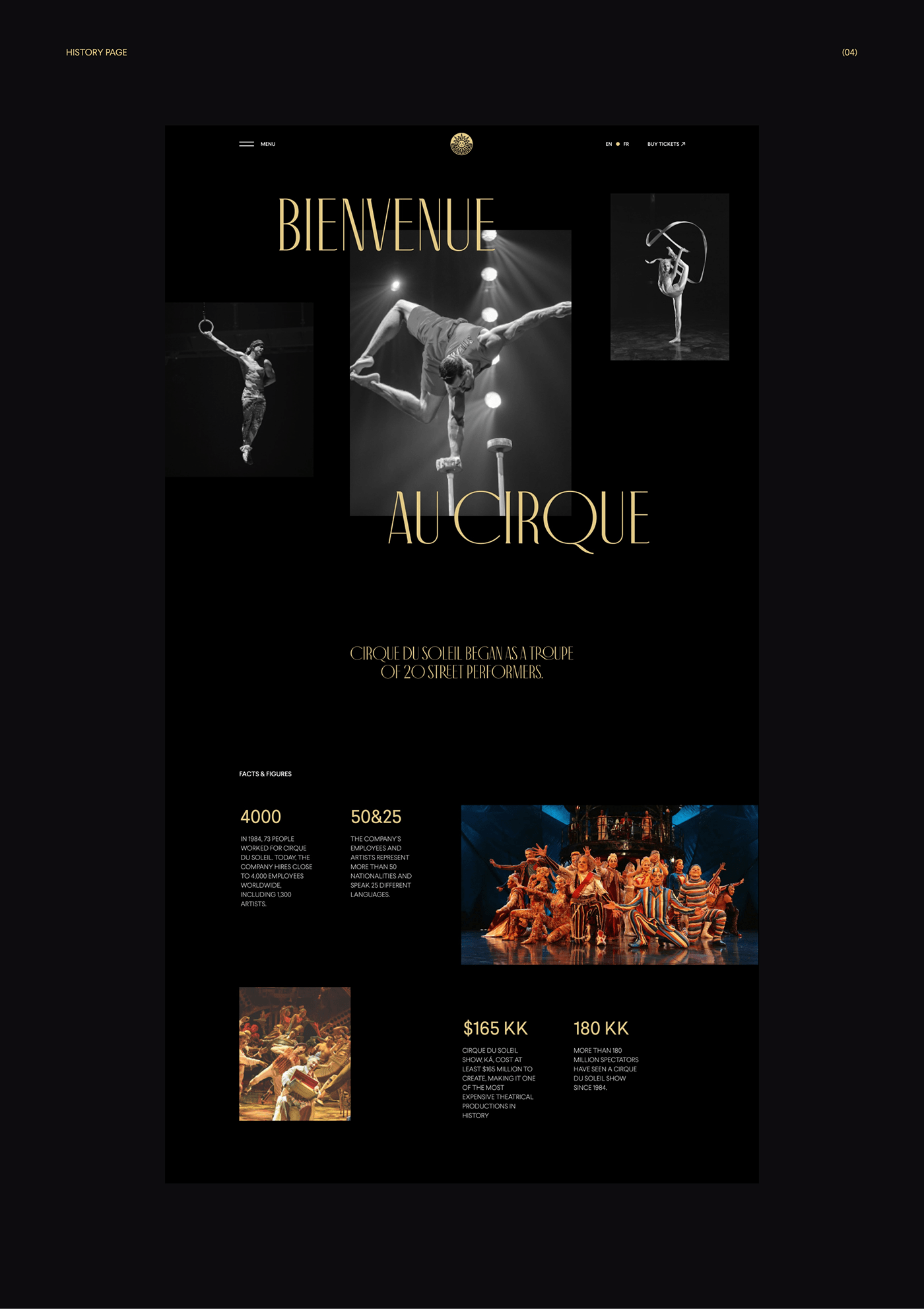 cirque Cirquedusoleil minimal Performance Theatre UI ux Webdesign Website Event