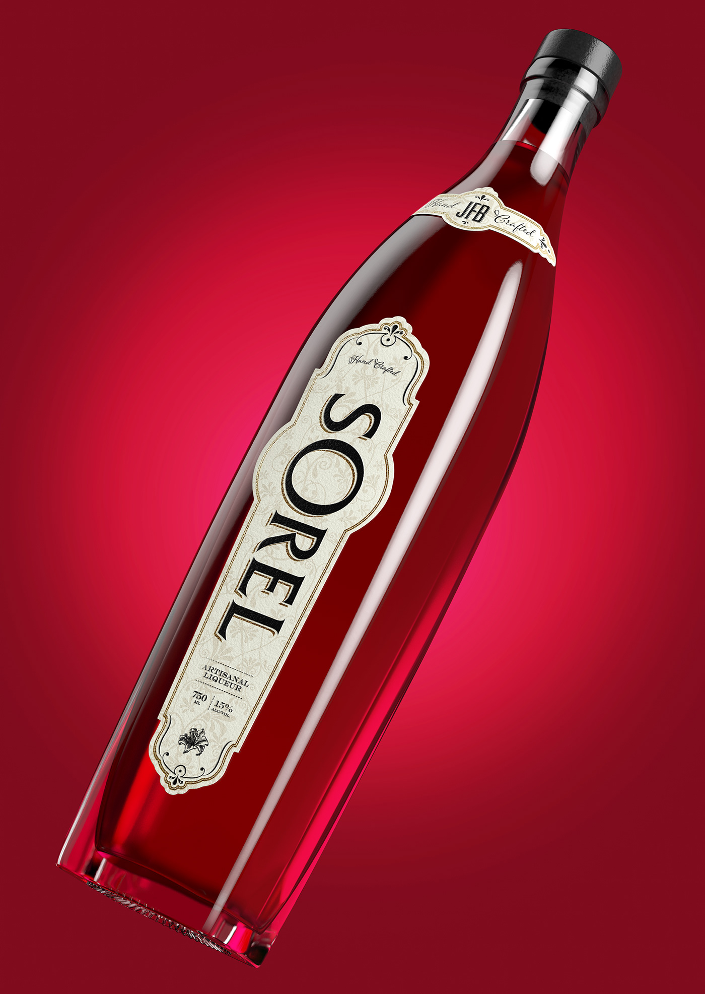 3D alcohol beverage bottle CGI Liqueur liquor Render spirits design visualization