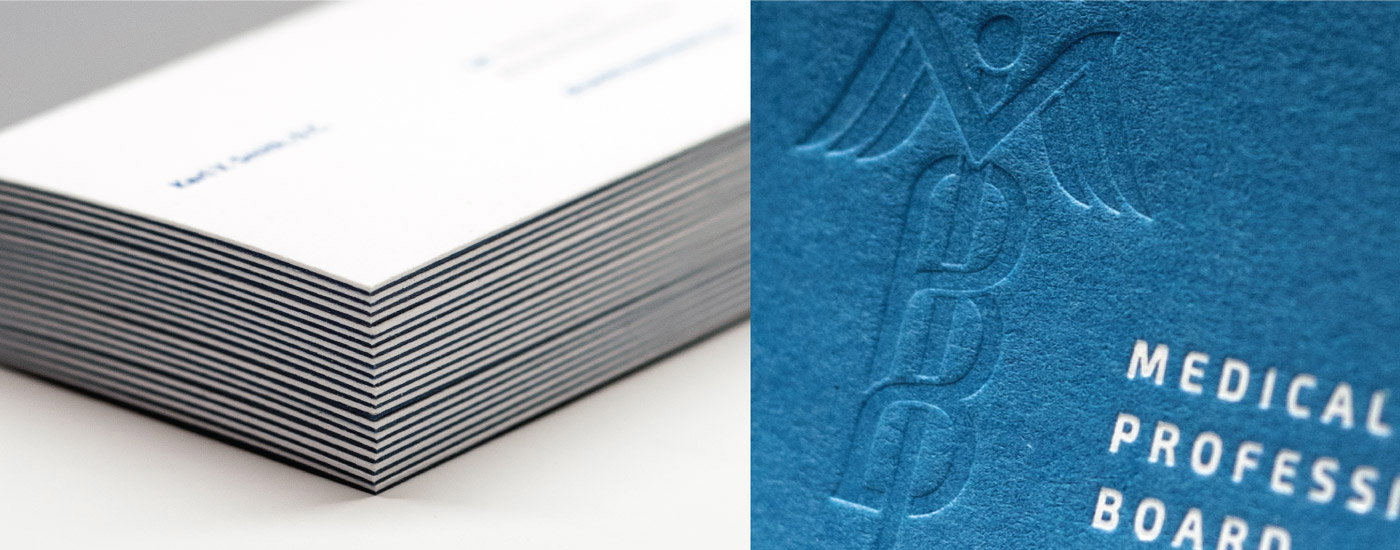 caduceus medical letterpress Business Cards logo monogram branding  duplex