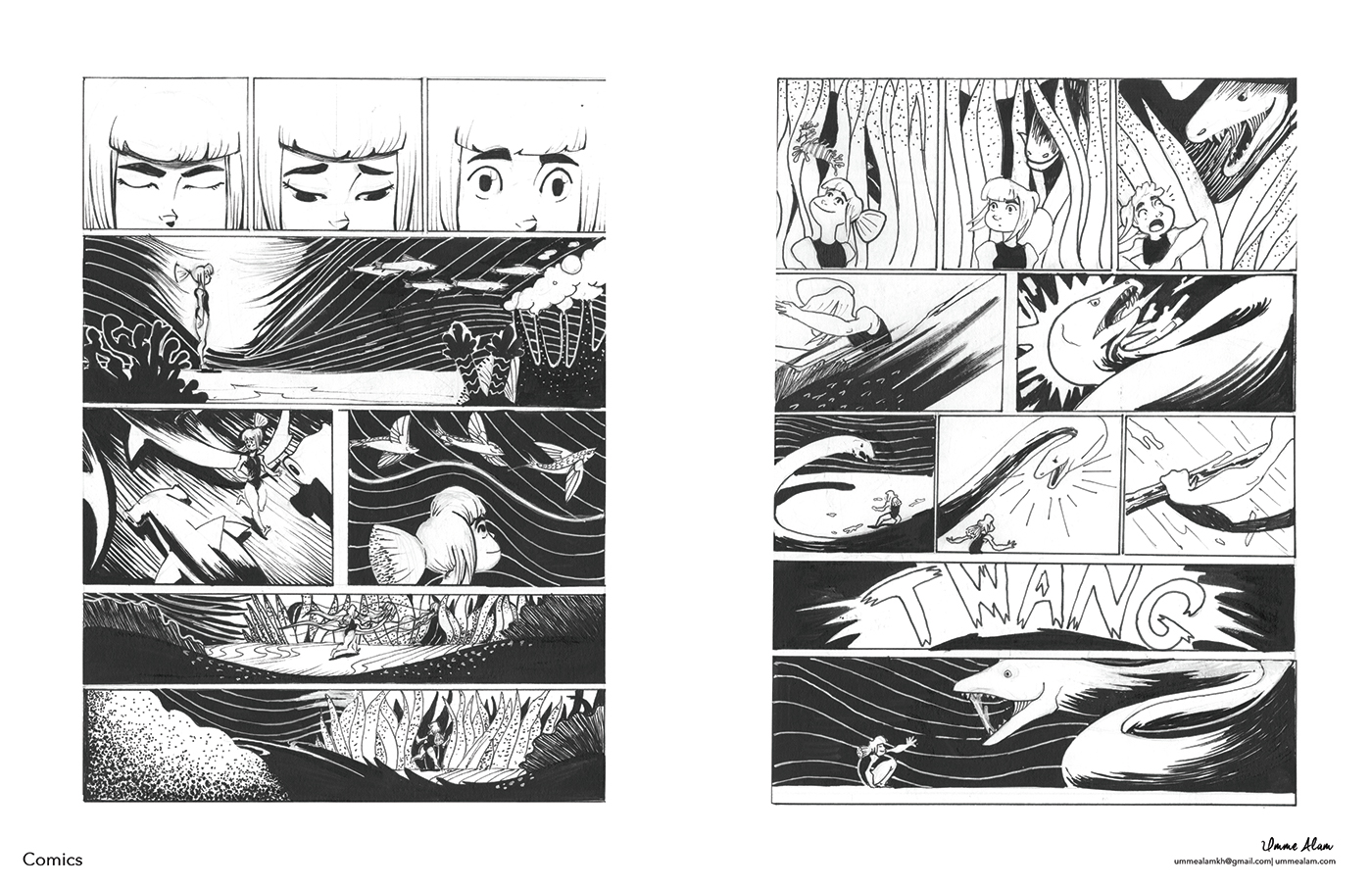 comics comicstrips ILLUSTRATION  storyboarding   inks Ghosts tigers