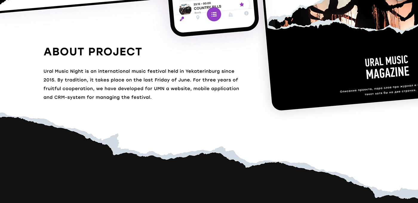 app festival Mobile app music promo timeline UI ux Web Website