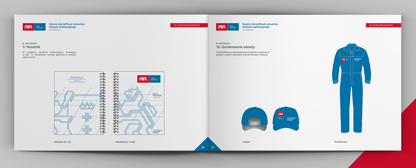 visual identity brandbook Corporate Identity manual Gdansk Waste Utilization Facility commercial products