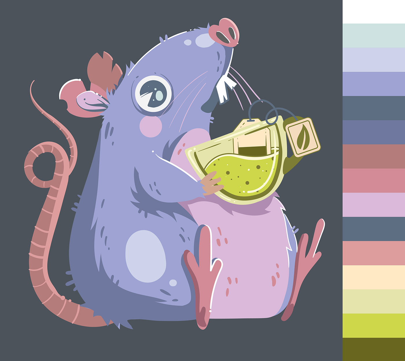 colors cute Illustrator rodent tea vector