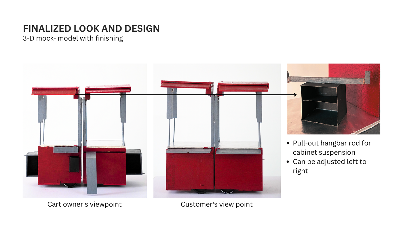 redesign indian street food Ergonomics product design  3D prototyping lightweight food cart street food cart