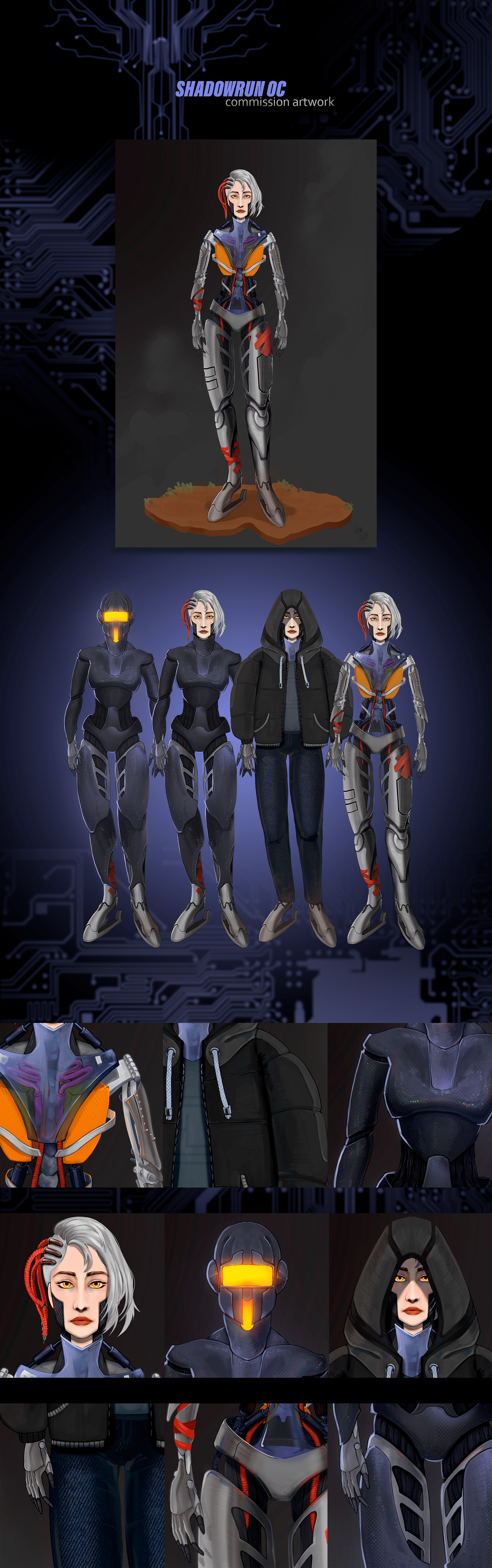 Character design  commission concept art Cyberpunk Digital Art  ILLUSTRATION  oc shadowrun Shadowrun OC shadowruncharacter