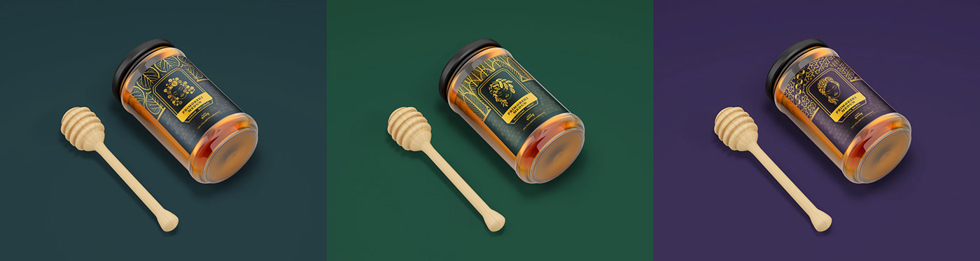 bee graphic design  honey jar jar label Label label design Mockup Packaging product