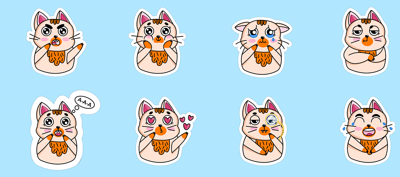 stickers Cat vector vector art
