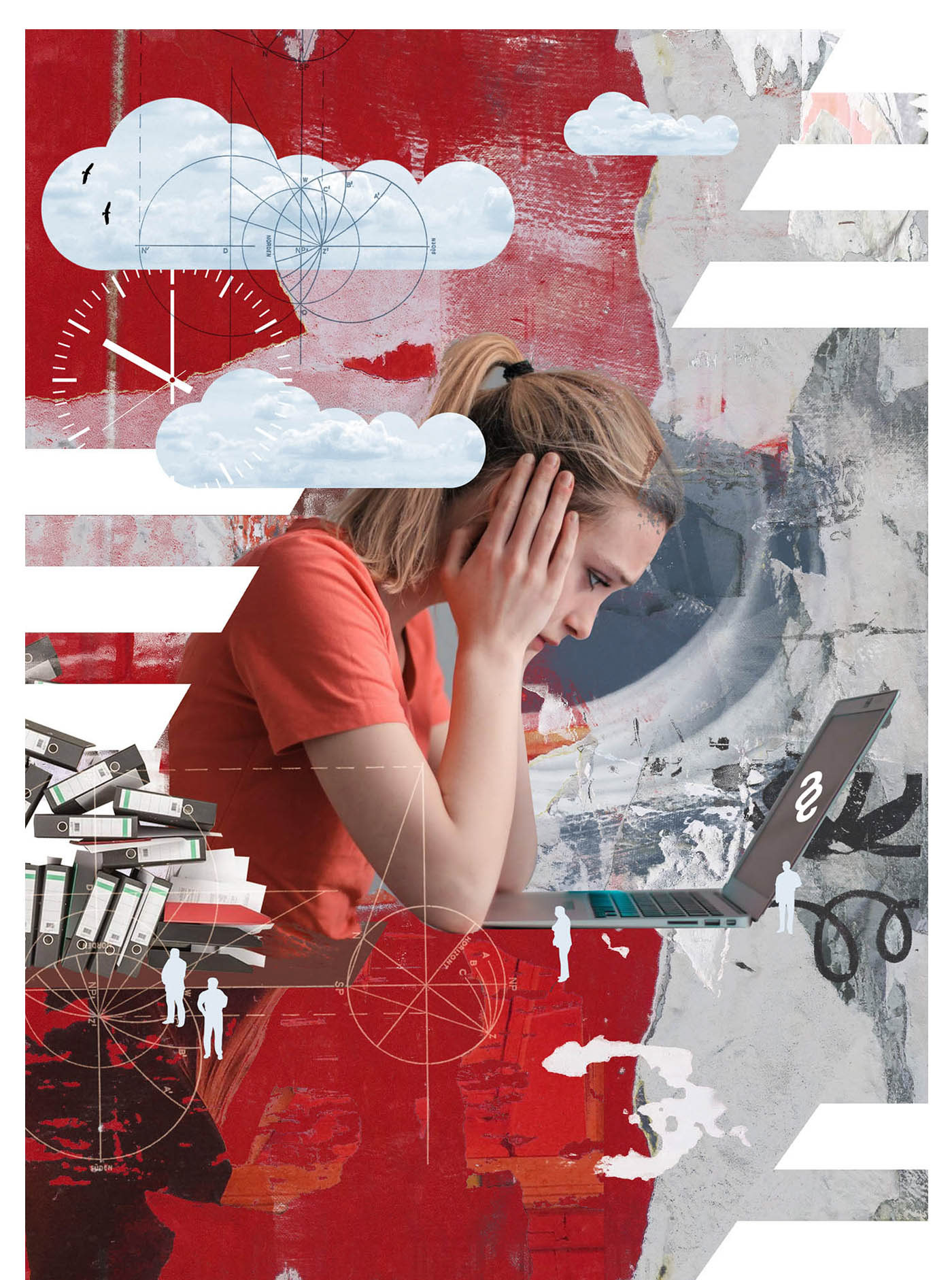 collage music poster colagem Editorial Illustration portrait psychology Digital Art  ILLUSTRATION  illustrated column