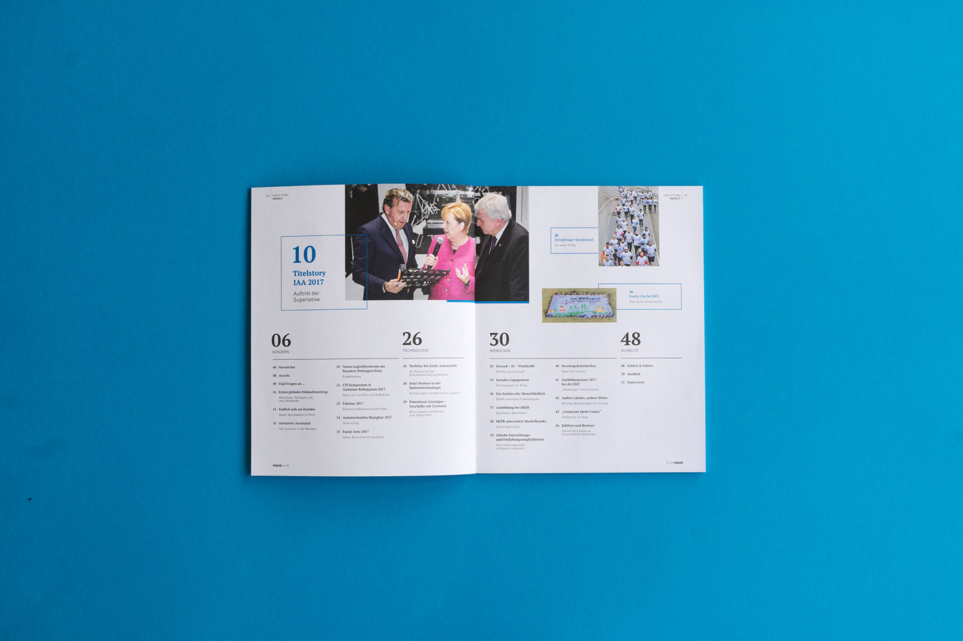 editorial magazine publishing   blue cyan type bold brochure corporate book