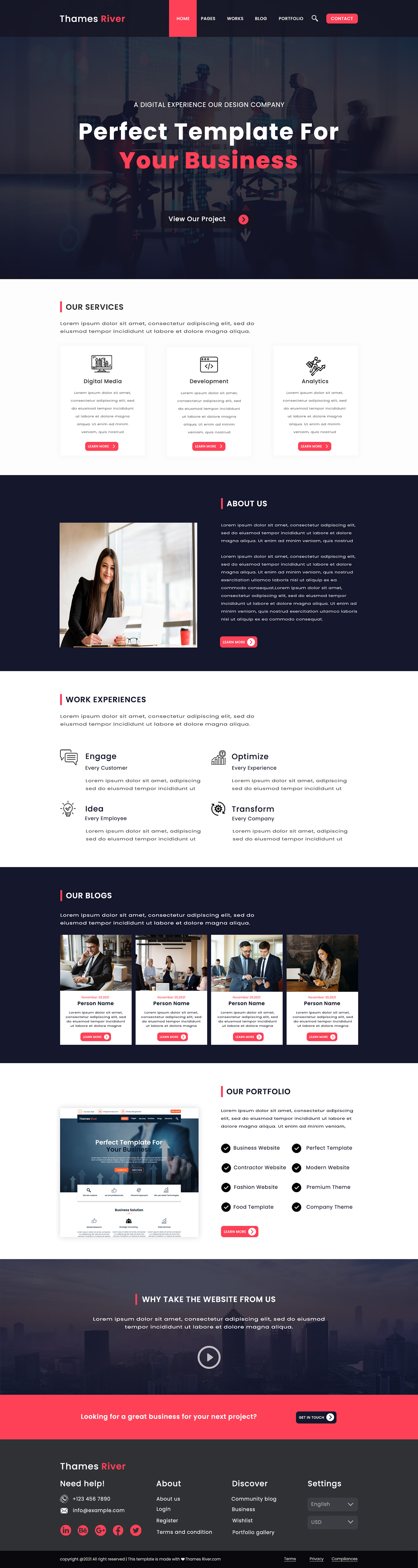 business template Business Website graphic design  photoshop design UI/UX Design Web Design  Web Template Website Website Design website template