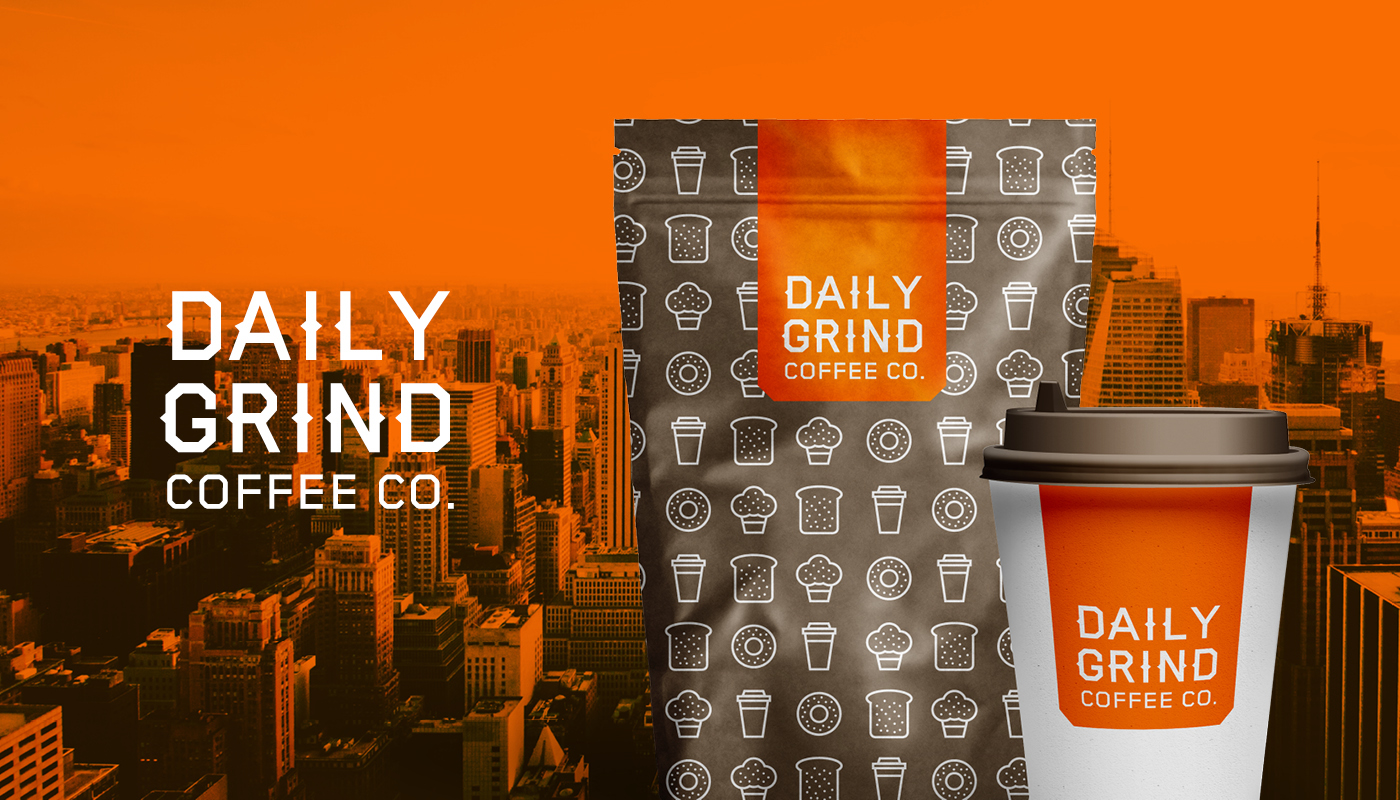 logo Coffee logomark icons downtown Manhattan cup orange New York identity nyc usa