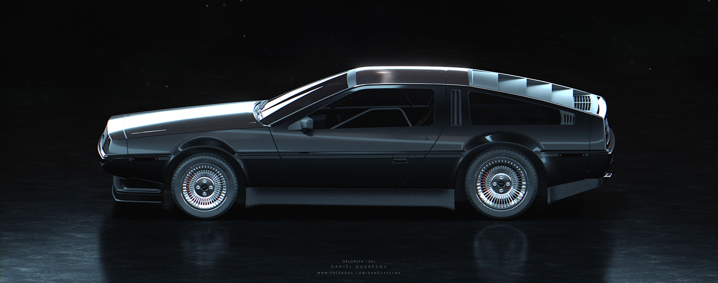 DeLorean car blender 3d 3D blender cycles Render photoshop back to the future