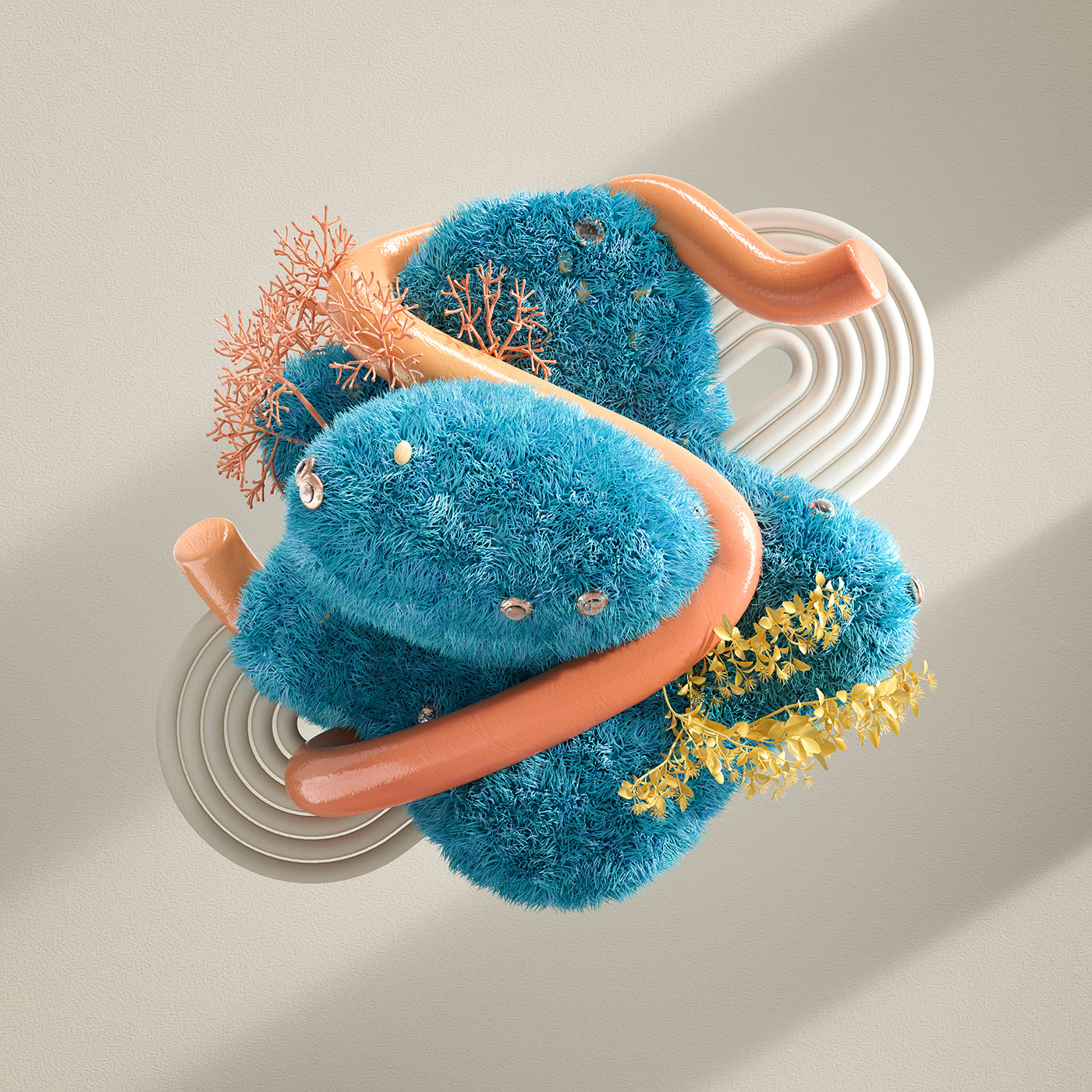 3D 4d abstract colorful Digital Art  ILLUSTRATION  octane Render shapes texture