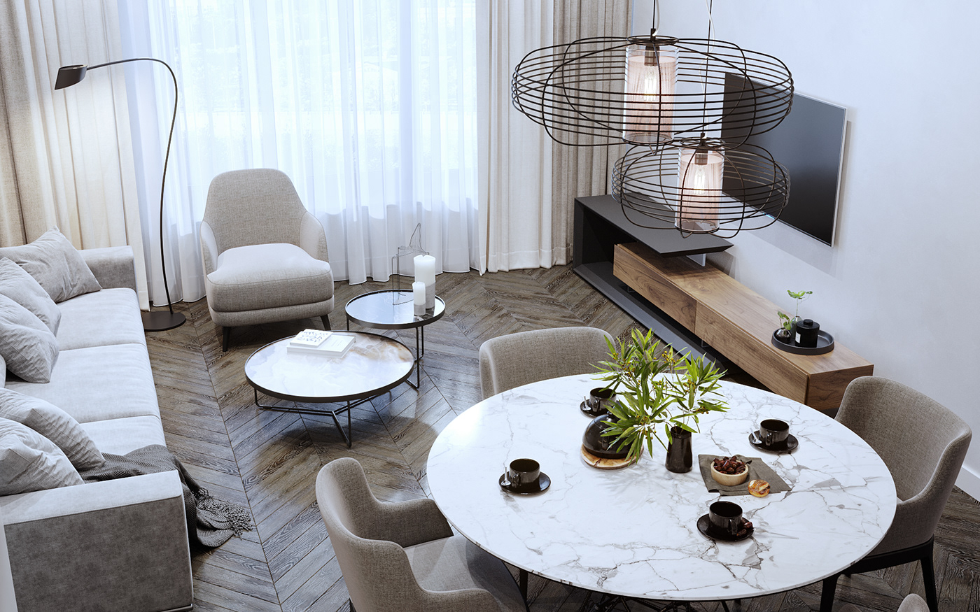 Interior Visualization corona render  3D Visualization living room bedroom
