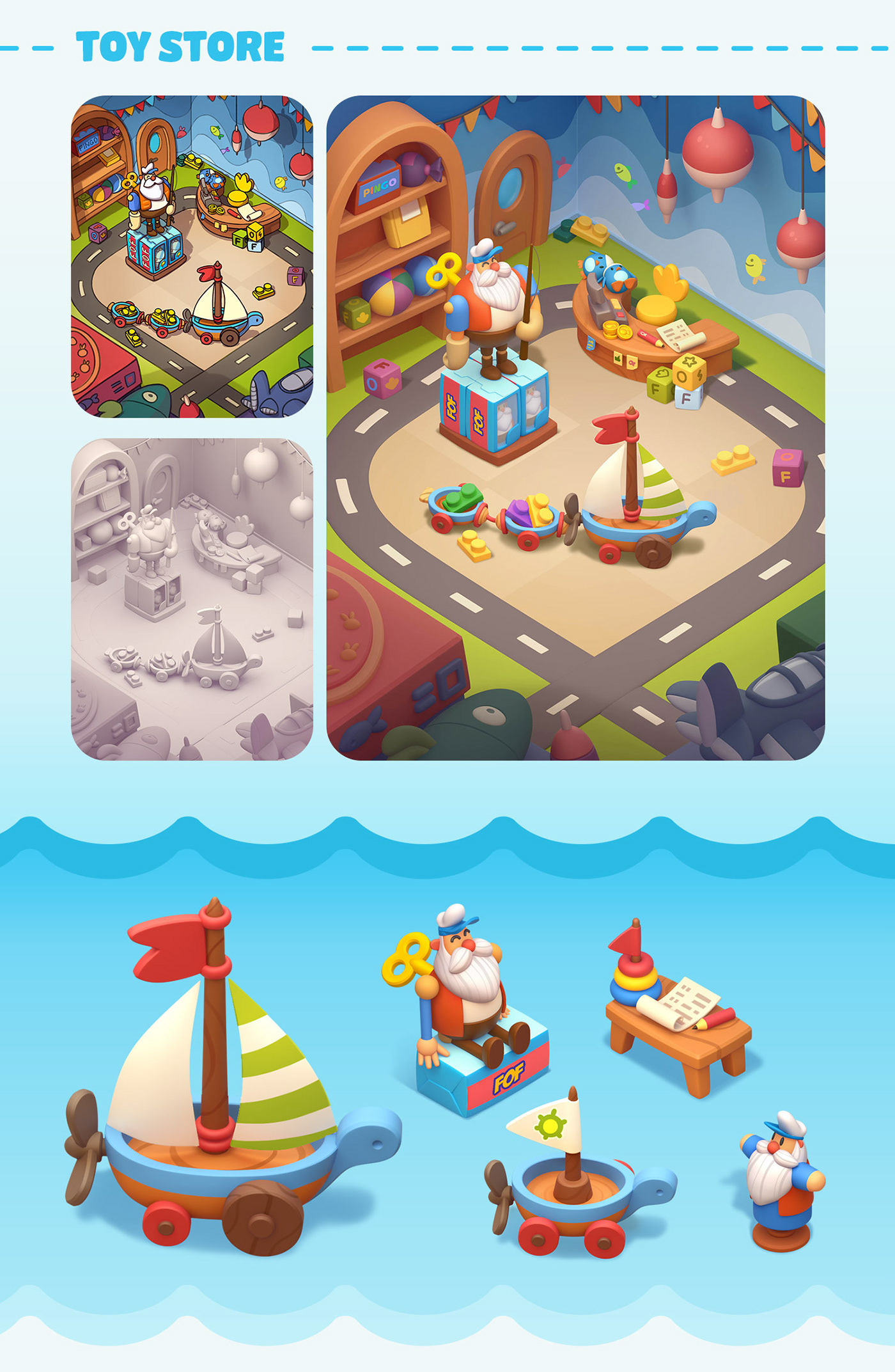 game 2D cartoon concept art ILLUSTRATION  casual mobile games Game Art Character design  props